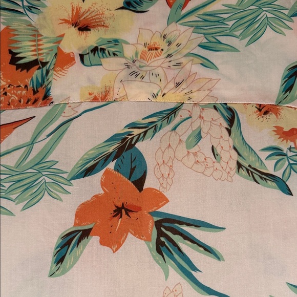 AllSaints Calypso Floral Shirt Small Relaxed Fit Tropical Short Sleeve Button Up - Picture 7 of 10